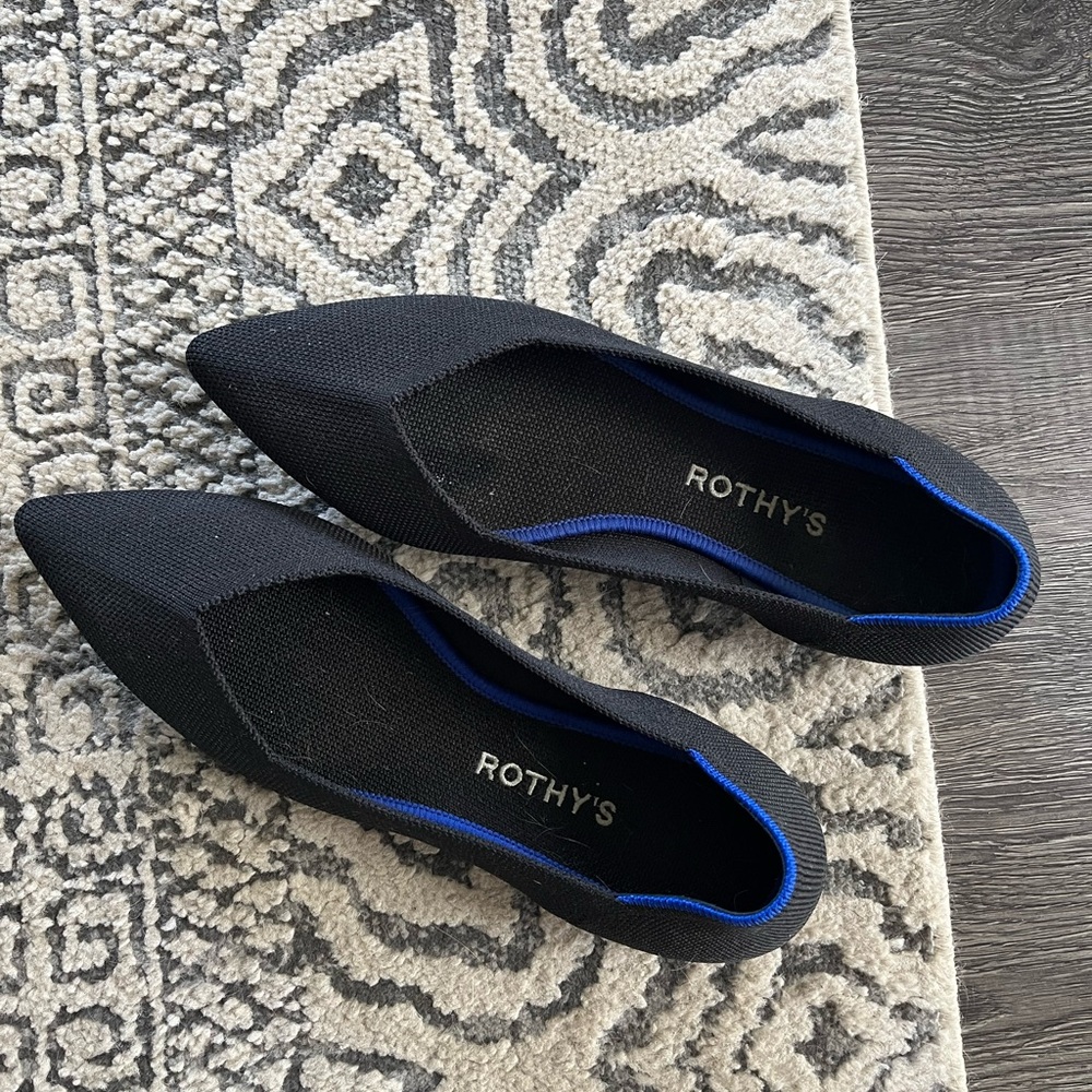 Rothy's Black Flats Sleek Slip-On Loafers